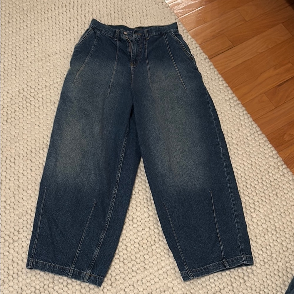 Wide-Leg Balloon Denim Jeans